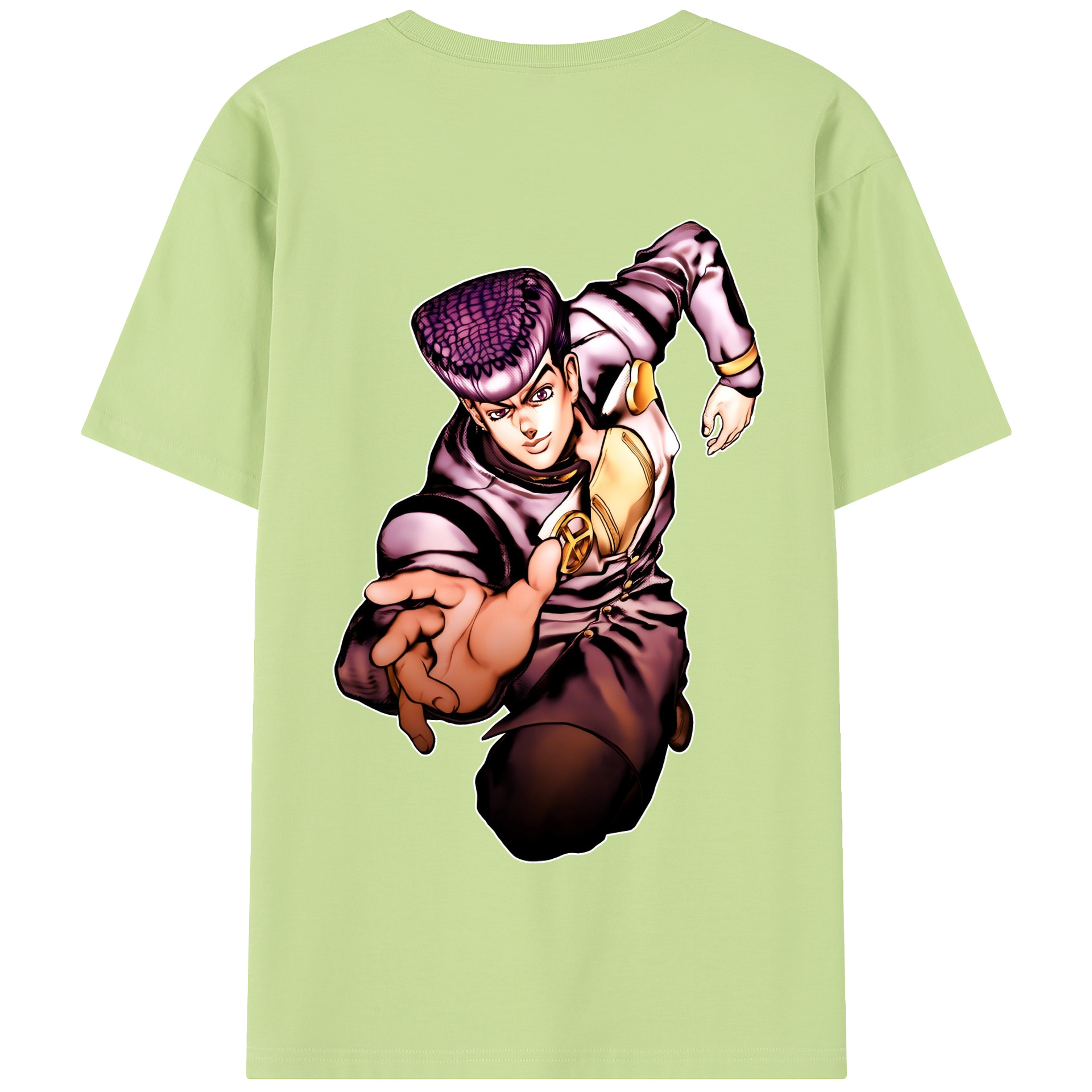 （画像用） ジョジョの奇妙な冒険 ひがしかた じょうすけ JoJo's Bizarre Adventure Higashikata Josuke 綿100％半袖Tシャツ（背面プリント）